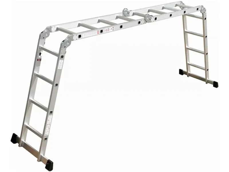 Escalera Articulada Plegable Aluminio Klugan 12 Escalones Color Gris